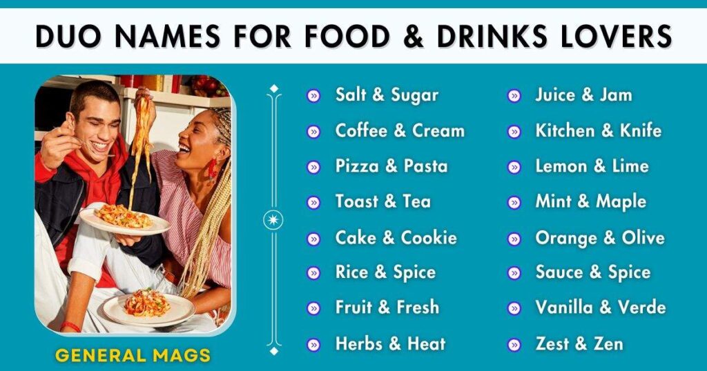 Duo Names For Food and Drink Lover Teams