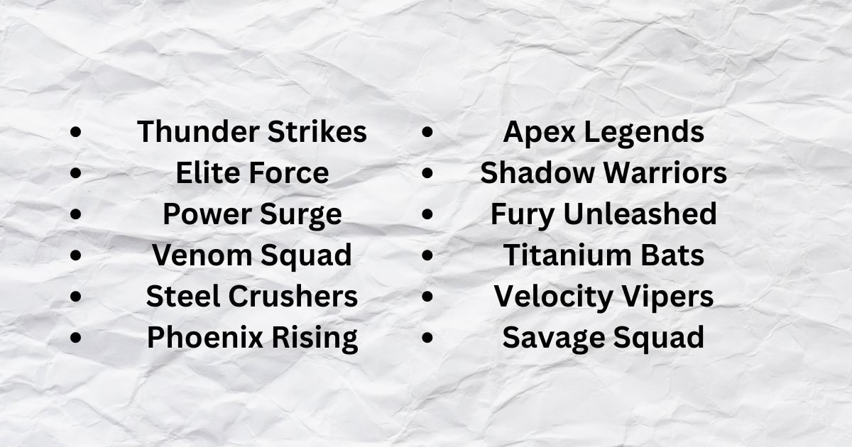 Cool Softball Team Names